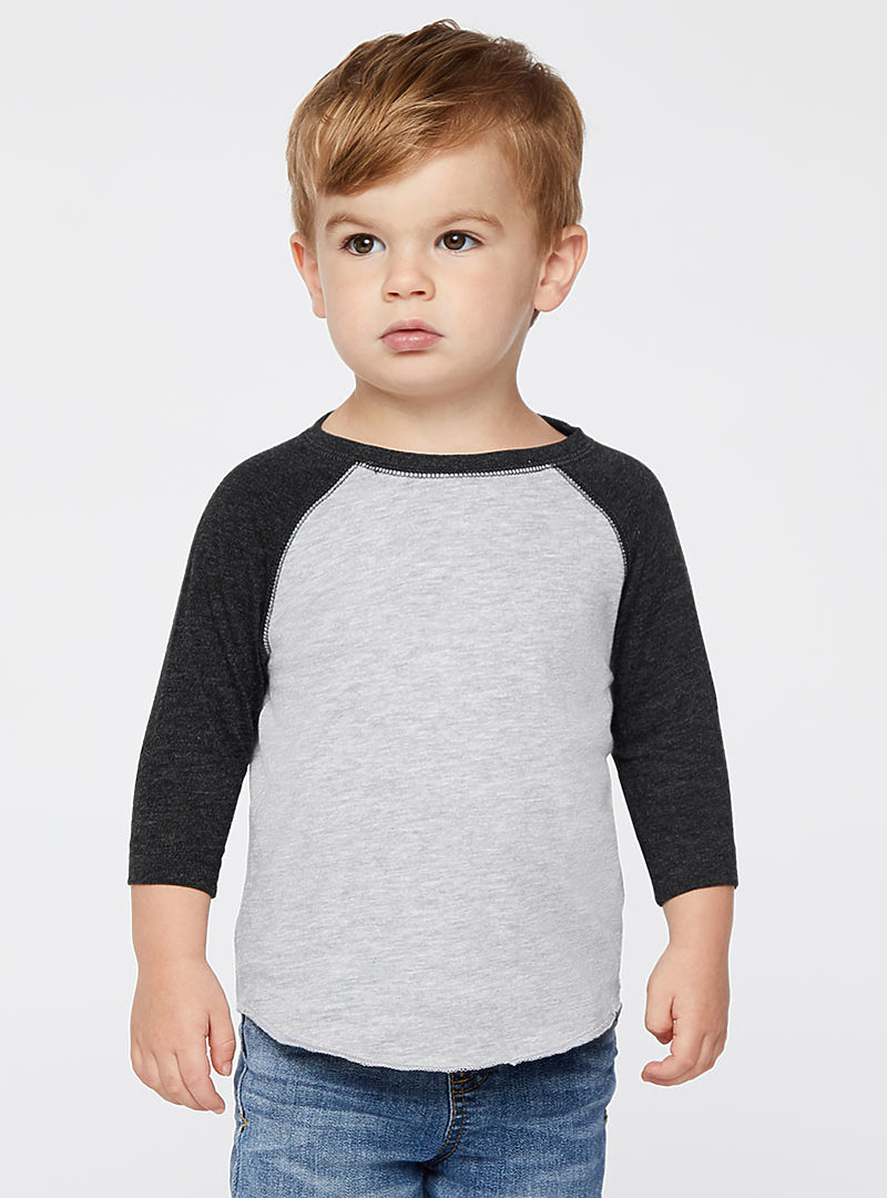 thumbnail image 2 of Youth Short Sleeve Baseball Raglan T-Shirt – 100% Combed Cotton, Kids Tee Sizes XS To XL 2 of 4