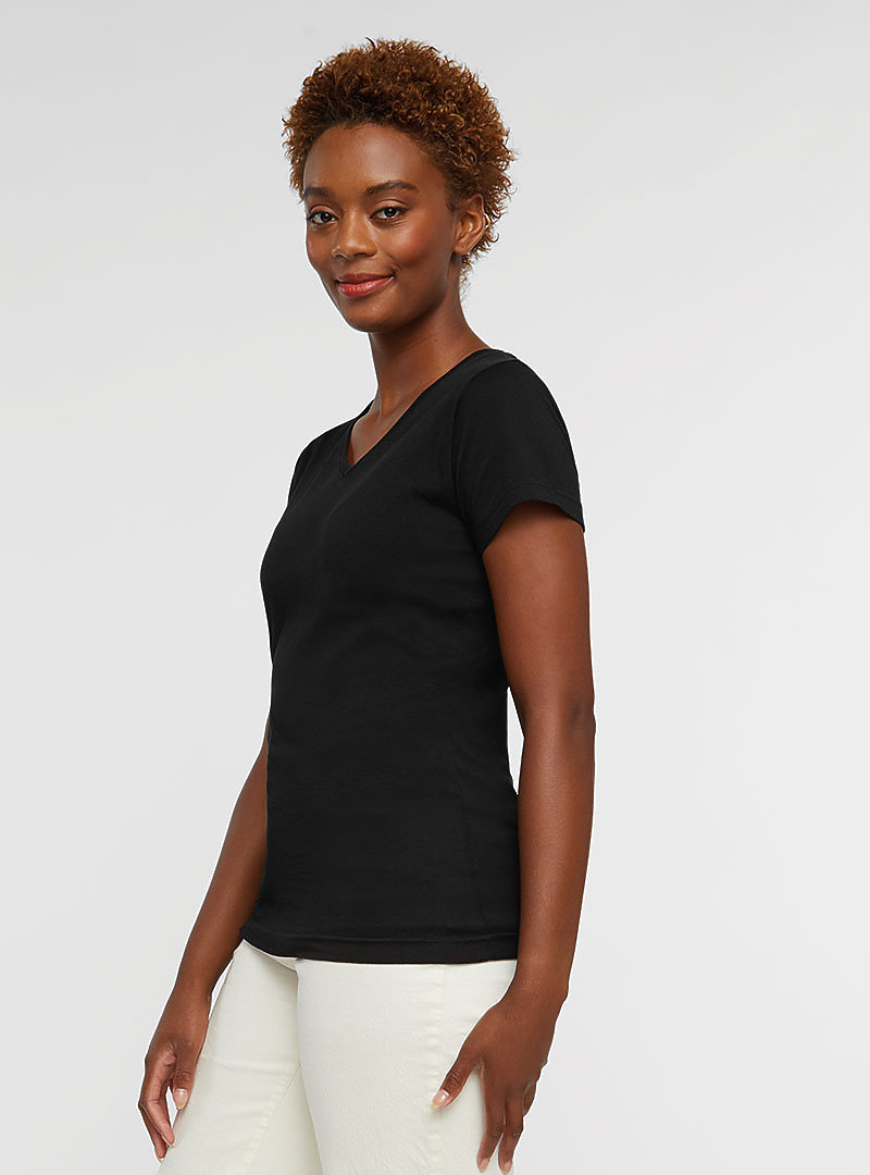 ladies black v neck top