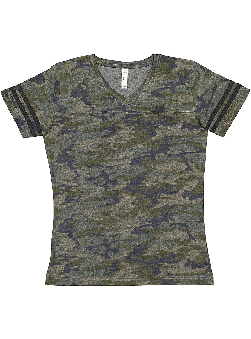 LADIES V-NECK FOOTBALL TEE | LAT-Apparel