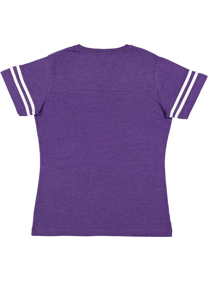 LAT 3537 Women’s Short Sleeve V-Neck Cotton Football T-Shirt – S-2X, Solid Colors, Cap Sleeve