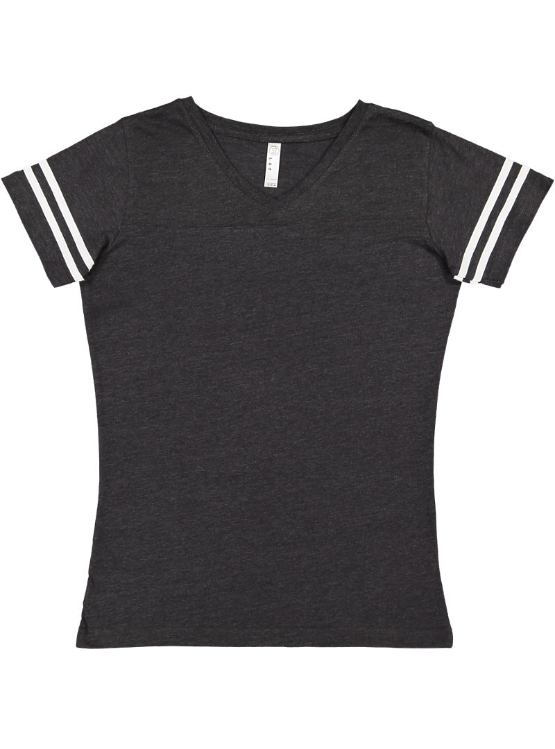 LADIES V-NECK FOOTBALL TEE | LAT-Apparel