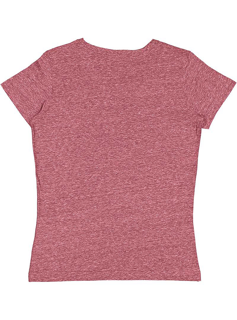 LADIES V-NECK MELANGE TEE | LAT-Apparel