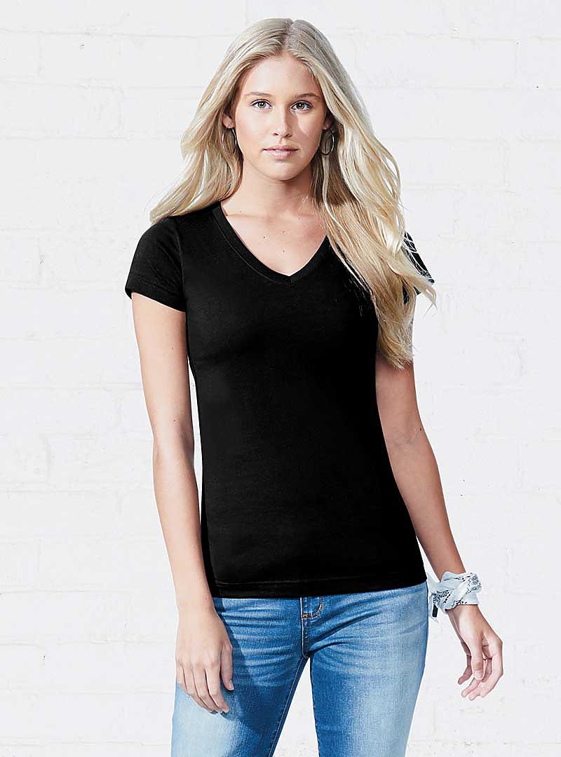 LADIES FITTED V-NECK TEE | LAT-Apparel