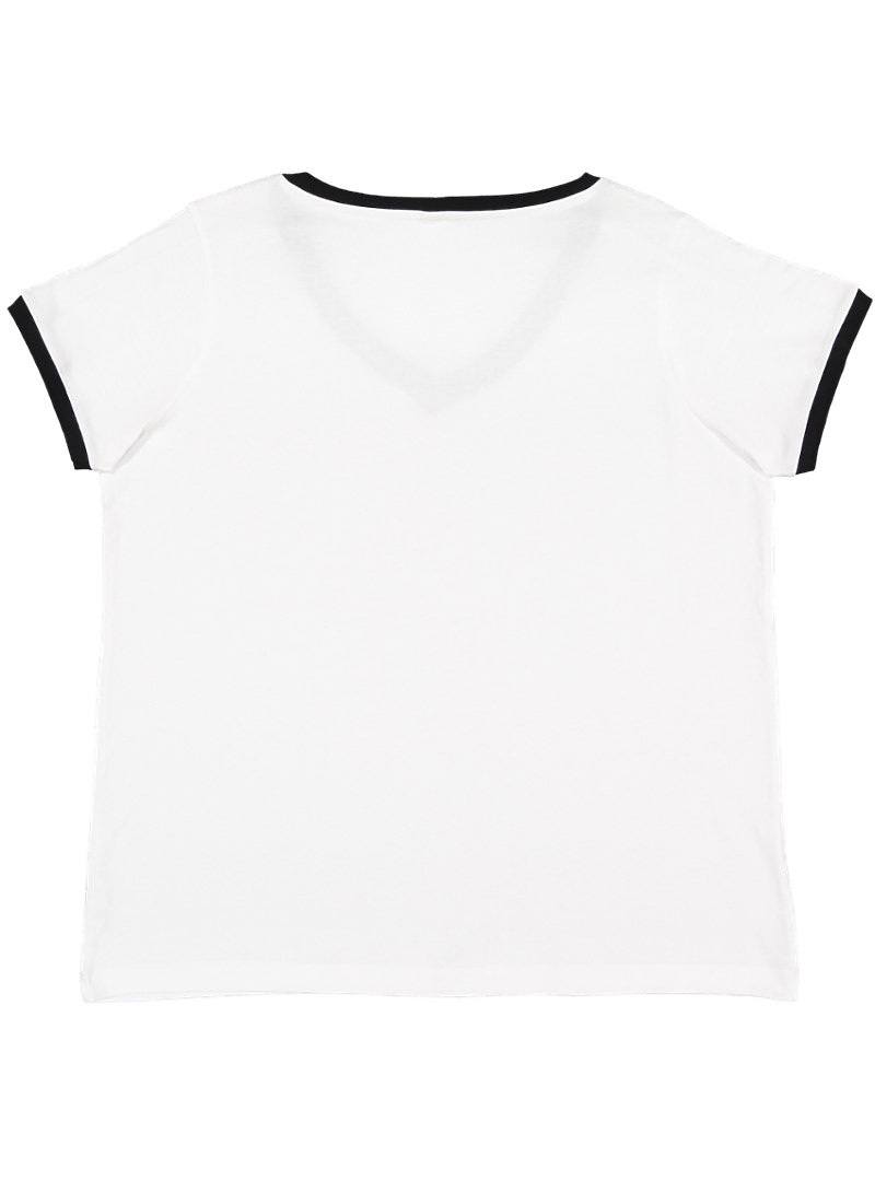 LADIES CURVY RETRO RINGER TEE | LAT-Apparel