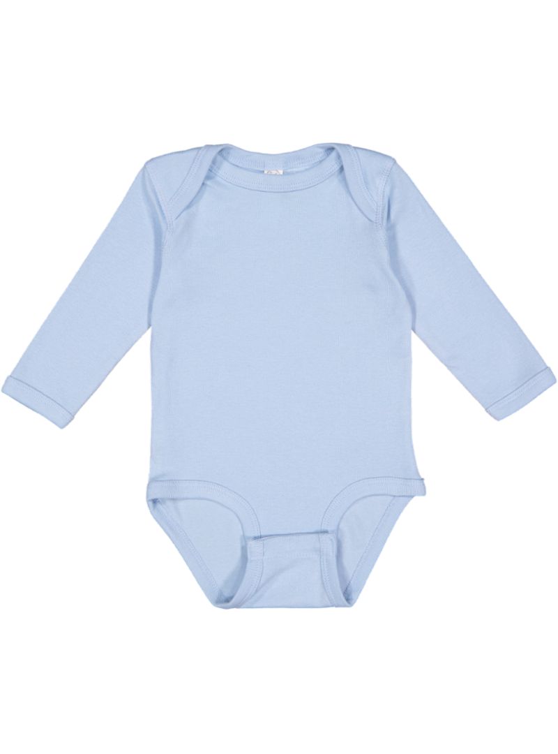 Rabbit Skins Infant 100% Ringspun Cotton Long Sleeves Baby Rib Bodysuit 4411