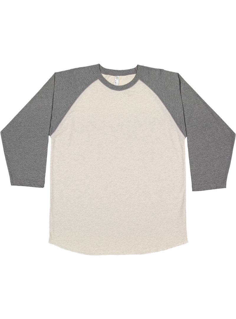 Unisex Adult T-Shirt Blank, Raglan in Dark/Light Heathered Gray