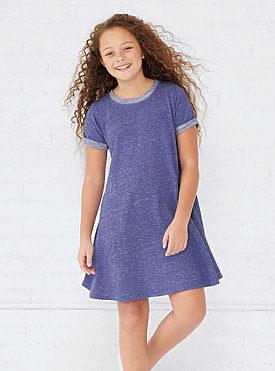 GIRLS MELANGE FRNCH TRRY DRESS