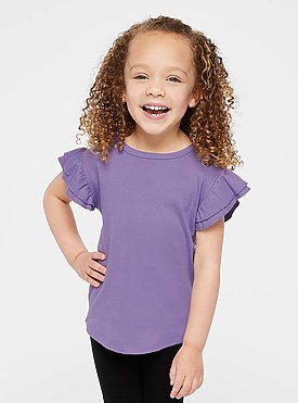 TODDLER GIRLS FLUTTER SLEEVE T