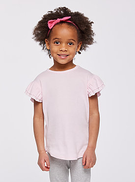 Toddler Girls Flutter Sleeve T 1