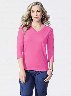 LADIES 3/4 SLV PREM JRSY TEE