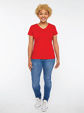 LADIES V-NECK PREMIUM JRSY TEE