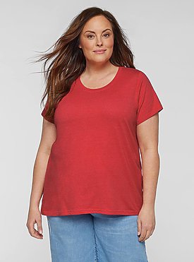 LADIES CURVY FINE JERSEY TEE
