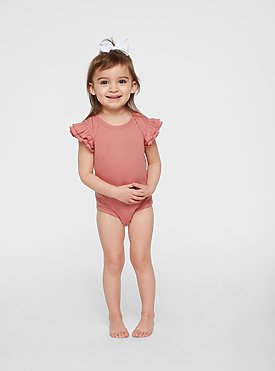 INFANT FLUTTER SLEEVE BODYSUIT