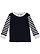 INFANT BABY RIB PAJAMA TOP Navy/Navy-White Stripe/White 