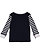INFANT BABY RIB PAJAMA TOP Navy/Navy-White Stripe/White Back