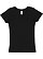 GIRLS V-NECK FINE JERSEY TEE Black 1