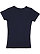 GIRLS V-NECK FINE JERSEY TEE Navy 1 Back