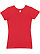 GIRLS V-NECK FINE JERSEY TEE Red 1