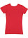 GIRLS V-NECK FINE JERSEY TEE Red 1 Back