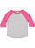 TODDLER BASEBALL TEE Vn Heather/Vn Hot Pink 