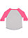 TODDLER BASEBALL TEE Vn Heather/Vn Hot Pink Back