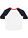 TODDLER BASEBALL TEE White/Navy/Red Back