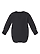 Infant Lng Slv Fleece Bodysuit Black Ghosted Back View
