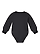 Infant Lng Slv Fleece Bodysuit Black Ghosted Front View