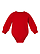 Infant Lng Slv Fleece Bodysuit Red Ghosted Front View