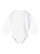 Infant Lng Slv Fleece Bodysuit White Ghosted Front View