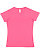 LADIES V-NECK FINE JERSEY TEE Hot Pink 