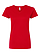 Women's V-Neck Jersey T-Shirt Red Ghosted Front View