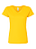Women's V-Neck Jersey T-Shirt Yellow Ghosted Front View