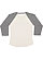 LADIES BASEBALL TEE Natural Heather/Grnite Heather Back