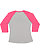 LADIES BASEBALL TEE Vn Heather/Vn Hot Pink Back