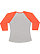 LADIES BASEBALL TEE Vintage Heather/Vintage Orange Back