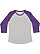 LADIES BASEBALL TEE Vintage Heather/Vintage Purple 