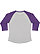 LADIES BASEBALL TEE Vintage Heather/Vintage Purple Back