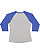 LADIES BASEBALL TEE Vintage Heather/Vintage Royal Back