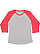 LADIES BASEBALL TEE Vintage Heather/Vintage Red 