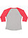 LADIES BASEBALL TEE Vintage Heather/Vintage Red Back