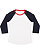 LADIES BASEBALL TEE White/Navy/Red 