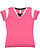 LADIES GAMEDAY LACE-UP TEE Hot Pink/White/Black 