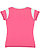 LADIES GAMEDAY LACE-UP TEE Hot Pink/White/Black Back