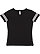 LADIES V-NECK FOOTBALL TEE Black/White 