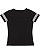 LADIES V-NECK FOOTBALL TEE Black/White Back