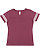 LADIES V-NECK FOOTBALL TEE Vintage Burgundy/Blended White 