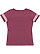 LADIES V-NECK FOOTBALL TEE Vintage Burgundy/Blended White Back