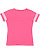 LADIES V-NECK FOOTBALL TEE Vintage Hot Pink/Blended White Back
