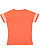 LADIES V-NECK FOOTBALL TEE Vintage Orange/Blended White Back